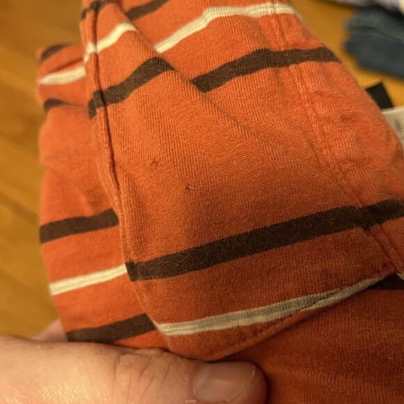 Patagonia Offhand Polo Orange Striped Shirt Medium Organic Cotton Casual Pocket - Picture 10 of 10